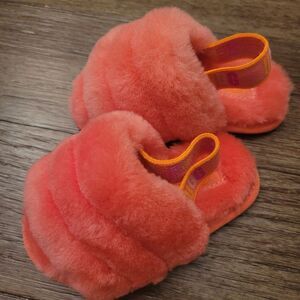 Pink Fluffy Ugg Slides for Toddler